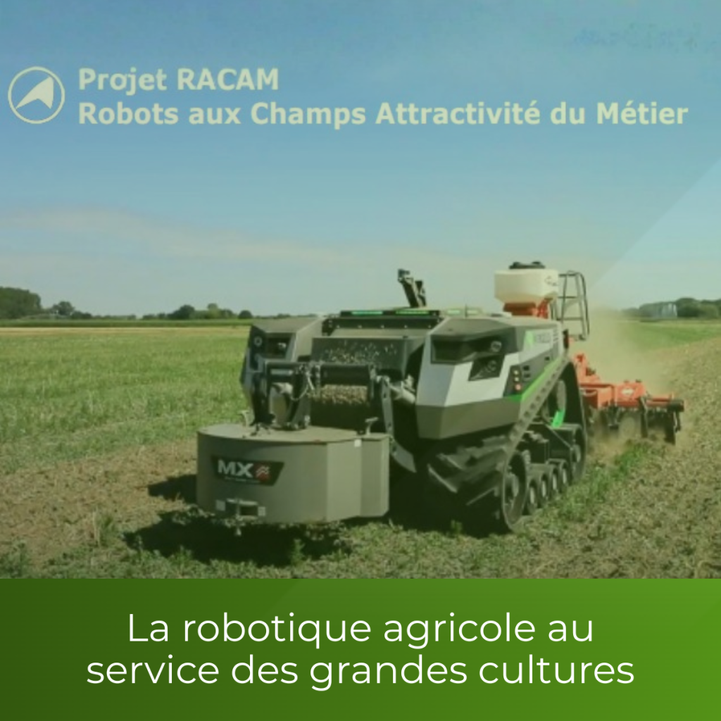 Tracteur autonome AgXeed en démonstration dans une parcelle de grandes cultures dans le cadre du projet RACAM en Meuse.