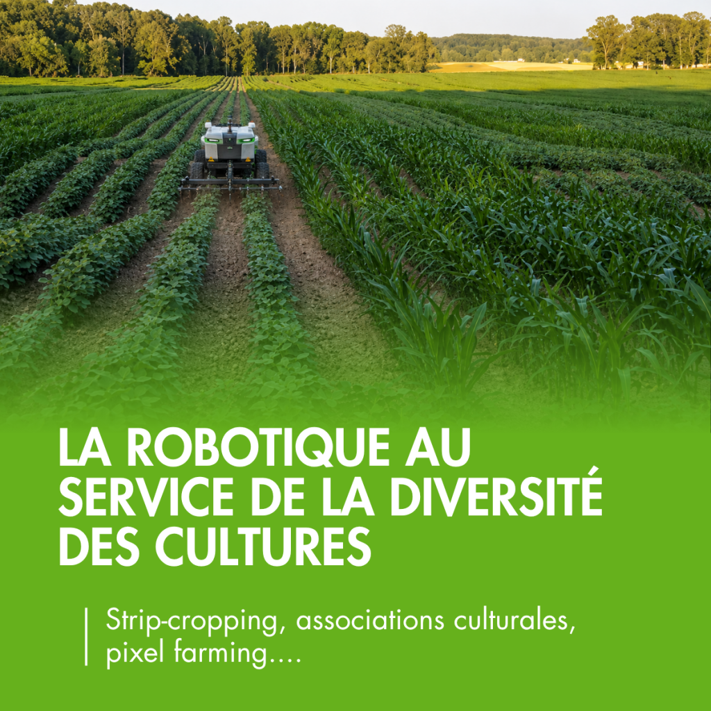 Robot agricole intervenant dans un système de cultures diversifiées en strip-cropping